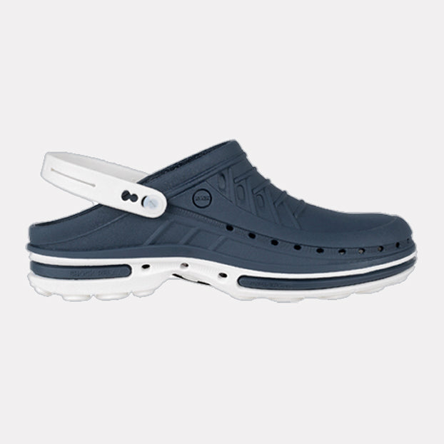 Clog + Strap 03 White/Navy Blue (various sizes)