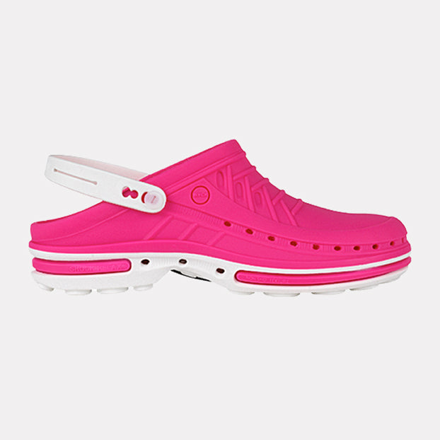 Clog + Strap 09 White/Fuschia