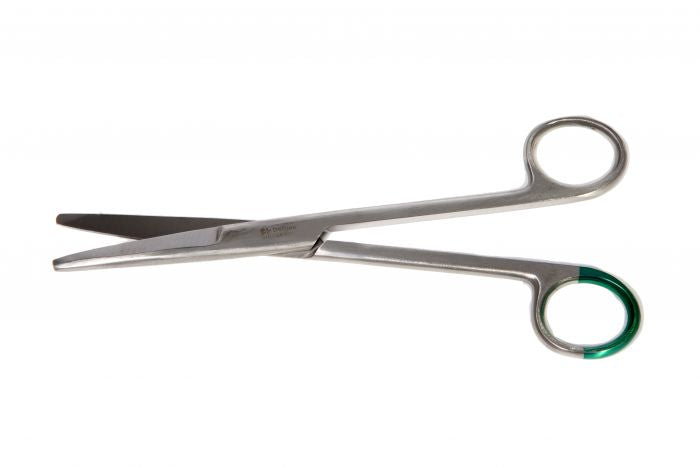 Scissors Mayo Straight Green Handle 17cm Sterile – NZ Med Supplies