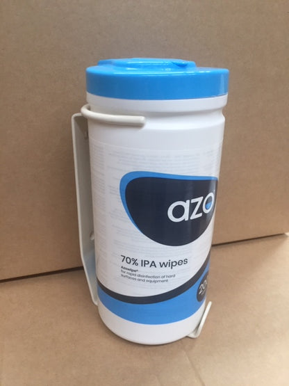 Disinfectant wipes in wall bracket