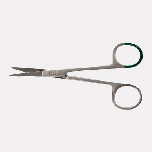 Scissor Iris Straight SharpSharp 11.5cm Green Handle Sterile